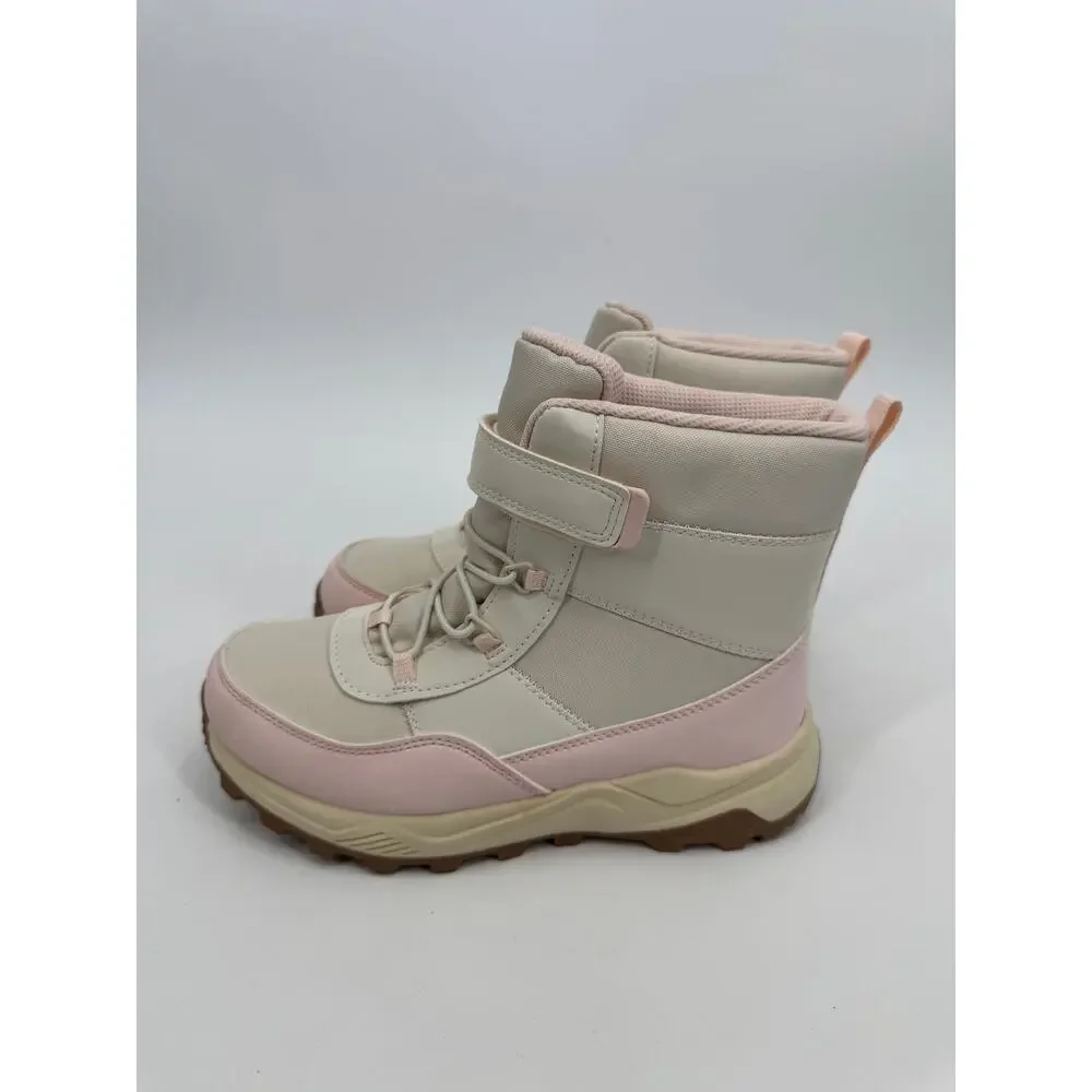 Cat & Jack Frankie Winter Snow Boots Girls Size 3 Pink Beige Insulated NWOB